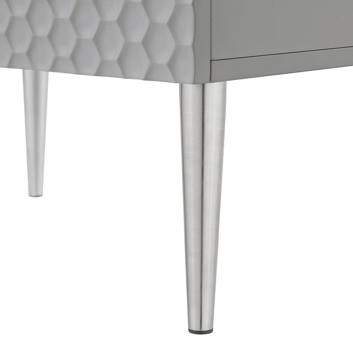 Inspired Home Kalvin Side Table  Grey/Chrome 5