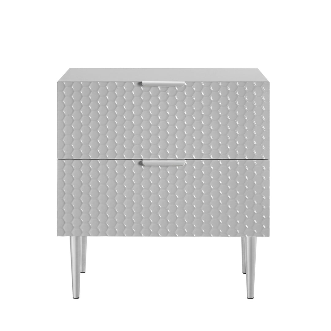 Inspired Home Kalvin Side Table  Grey/Chrome 1