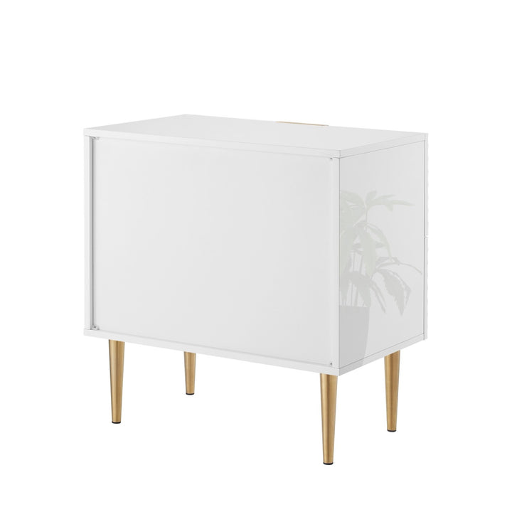 Inspired Home Kalvin Side Table  White/Gold 4