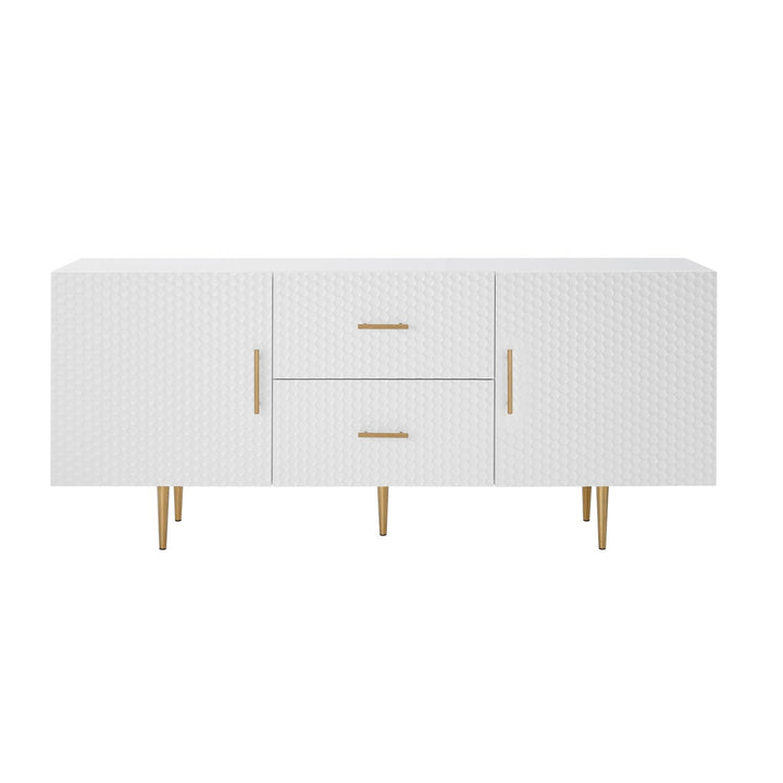 Inspired Home Kalvin Sideboard  White/Gold 1