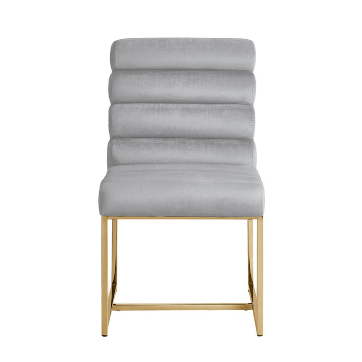Inspired Home Dalia Dining Chair Velvet Grey/Gold 1