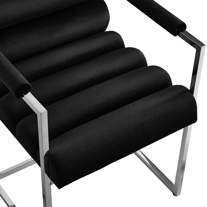 Inspired Home Dalia Dining Chair Velvet Black/Chrome 5