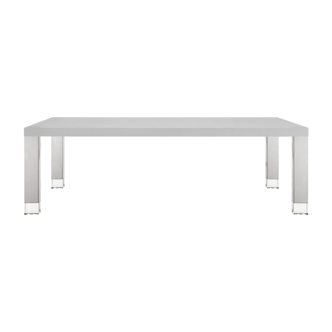 Inspired Home Lesly Dining Table Light Grey/Chrome 1