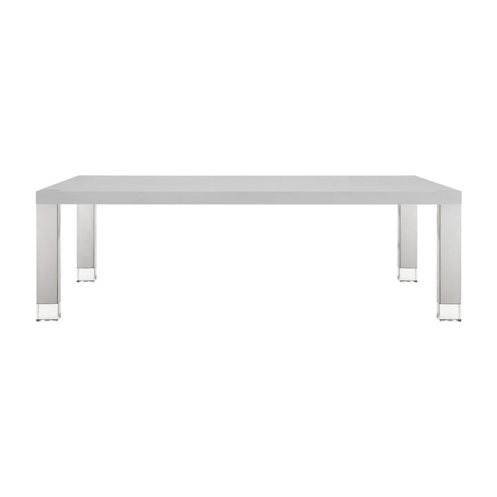 Inspired Home Lesly Dining Table Light Grey/Chrome 1