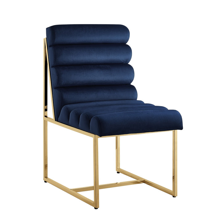 Inspired Home Dalia Dining Chair Velvet Navy/Gold Main
