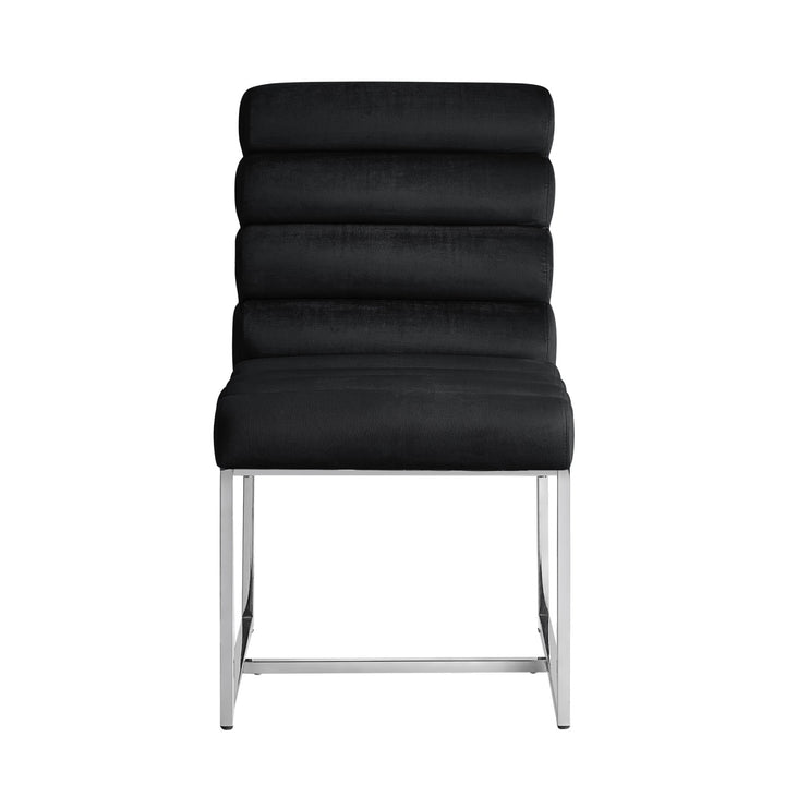 Inspired Home Dalia Dining Chair Velvet Black/Chrome 1