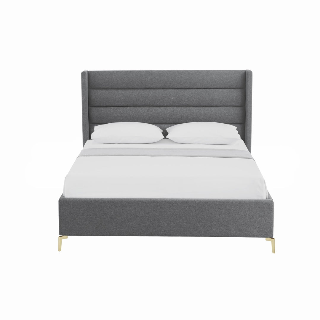 Inspired Home Kacie Platform Bed Linen Grey 1