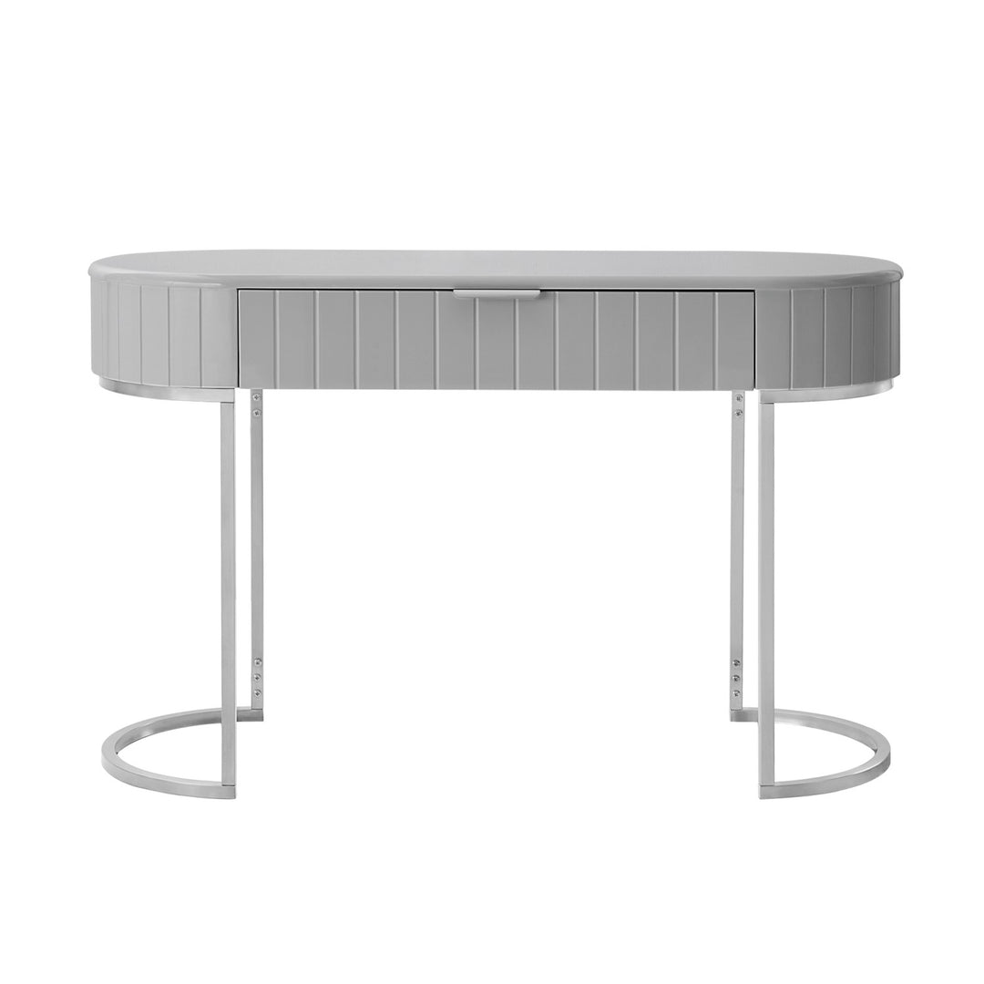Inspired Home Mordechai Vanity Table  Grey/Chrome 2