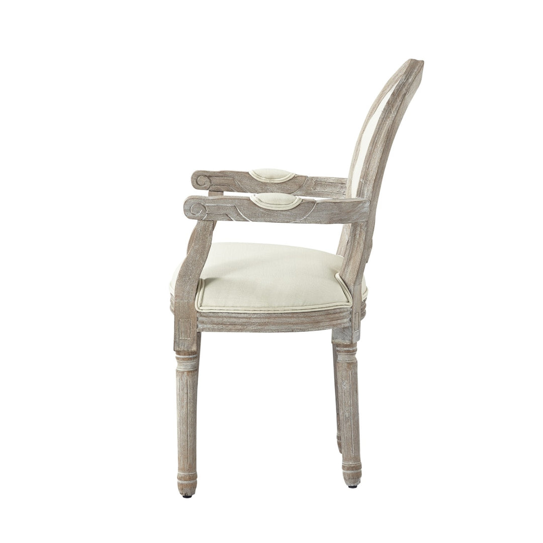 Rustic Manor Fournier Dining Chair Linen Cream White 2