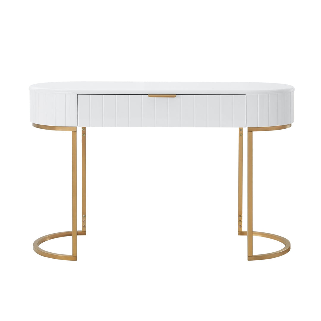 Inspired Home Mordechai Vanity Table  White/Gold 2