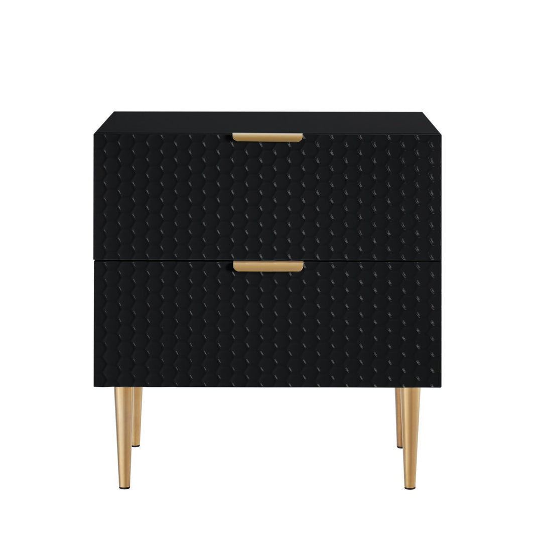 Inspired Home Kalvin Side Table  Black/Gold 1