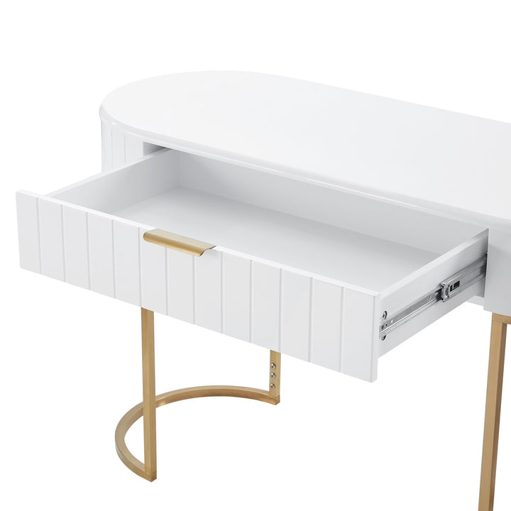 Inspired Home Mordechai Vanity Table  White/Gold 5