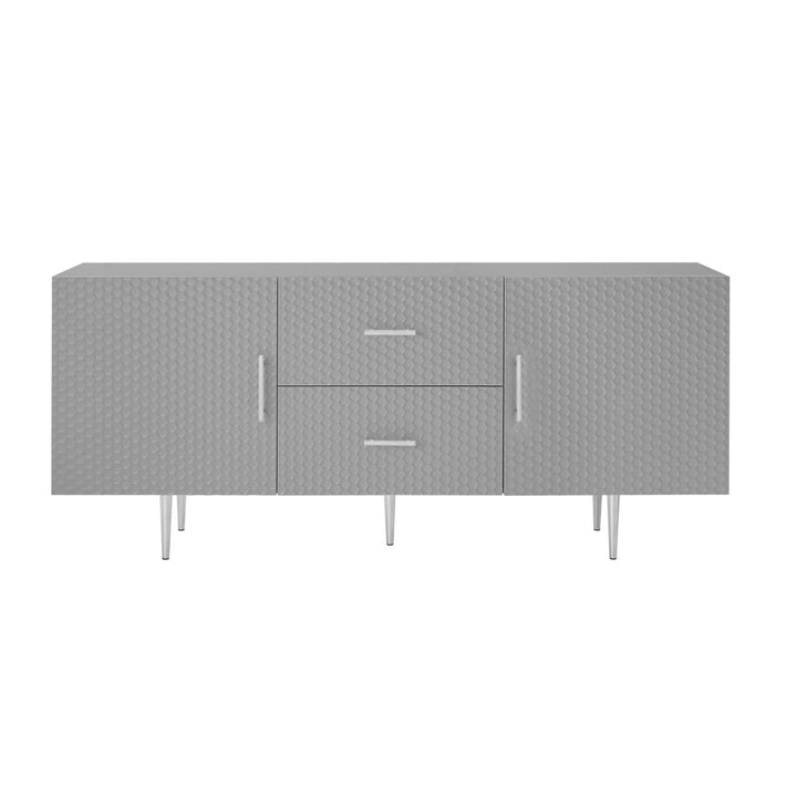 Inspired Home Kalvin Sideboard  Grey/Chrome 1