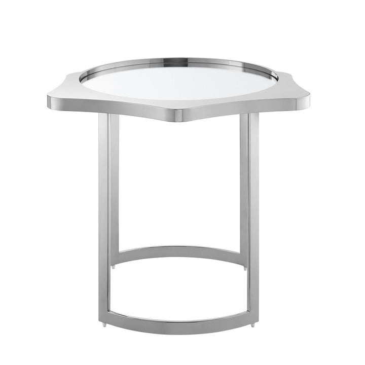 Inspired Home Cale End Table  Chrome 3