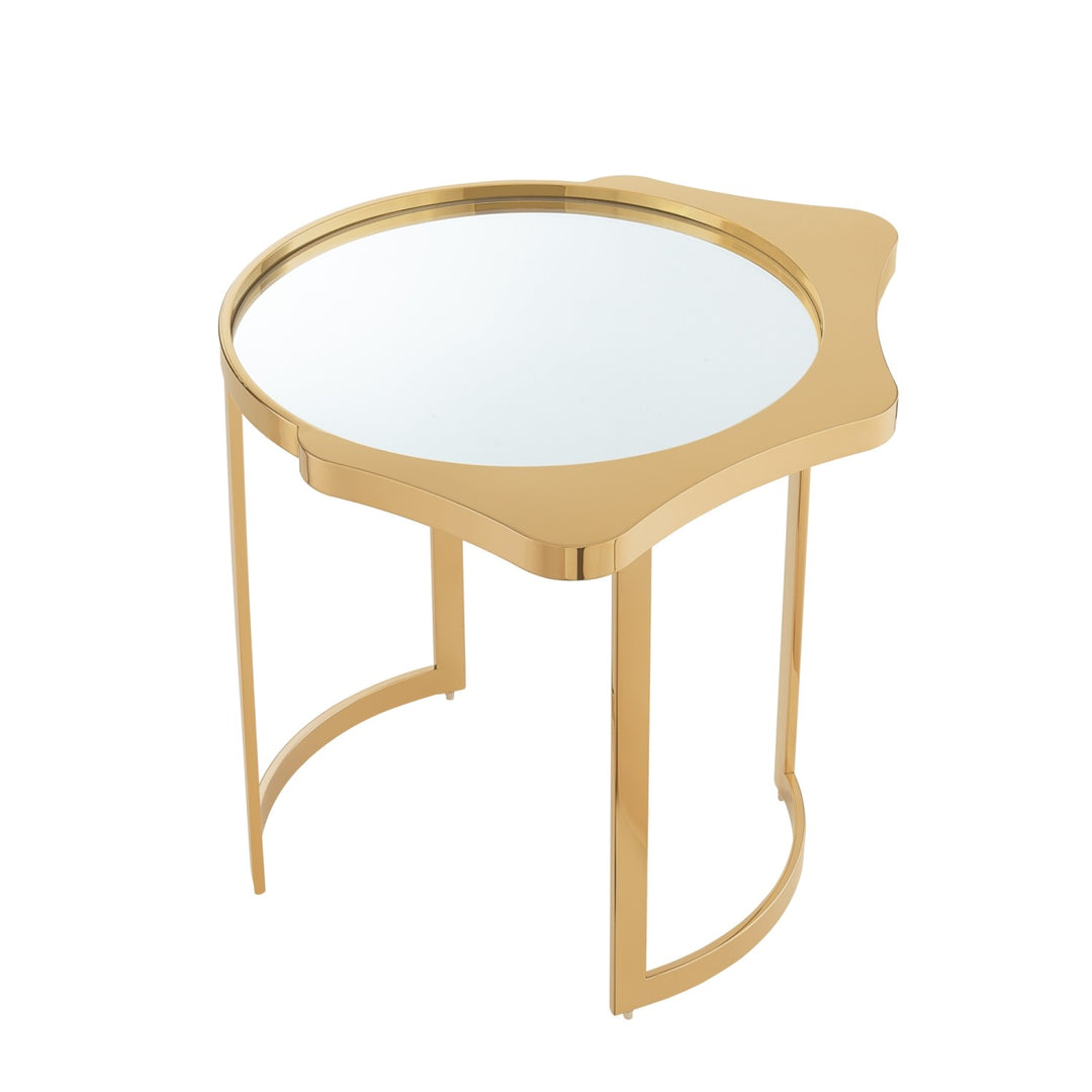Inspired Home Cale End Table  Gold 1