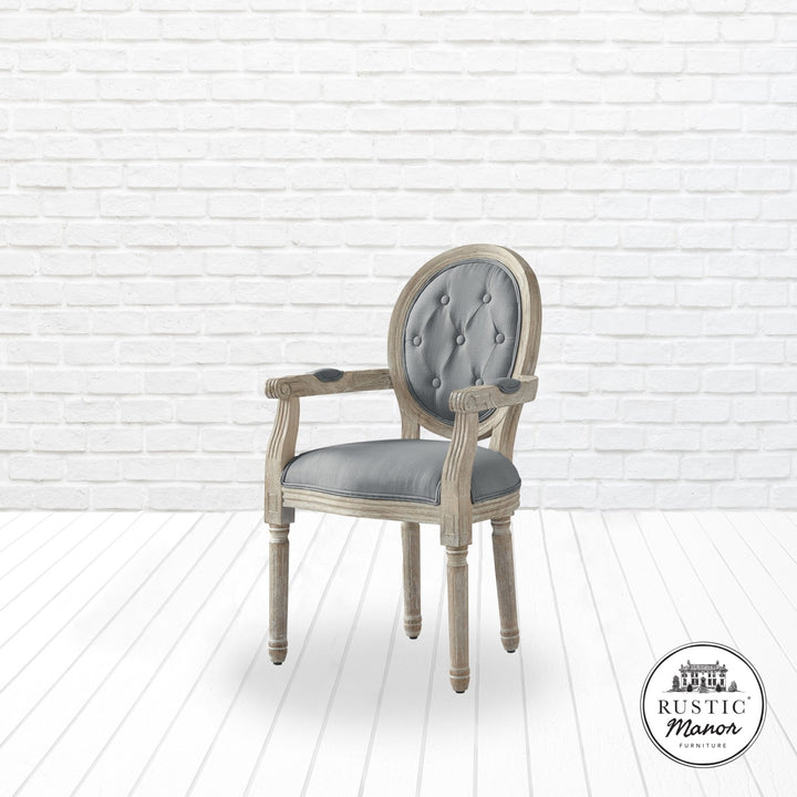 Rustic Manor Fournier Dining Chair Linen Grey 3