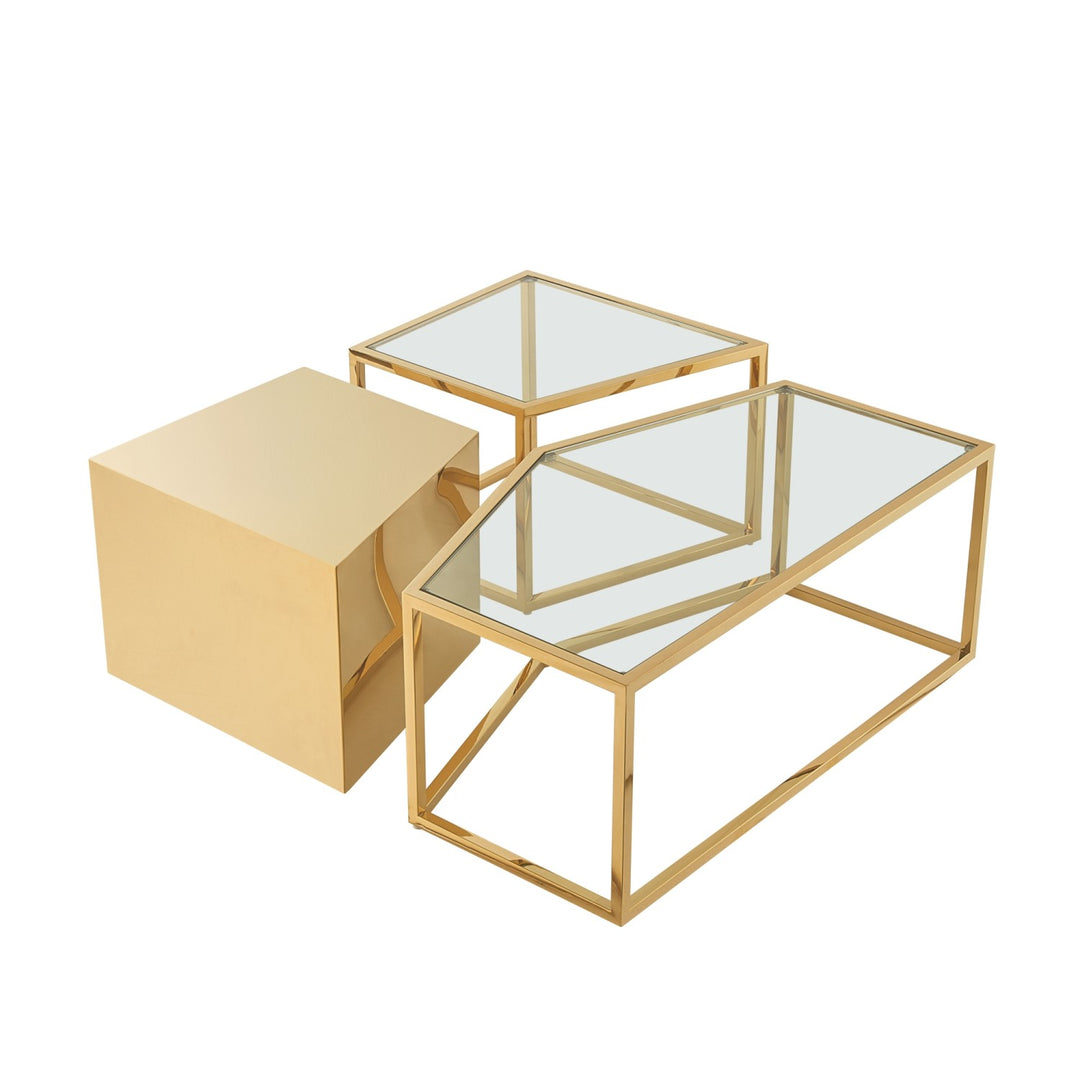 Inspired Home Lucinda Coffee Table  Gold 1