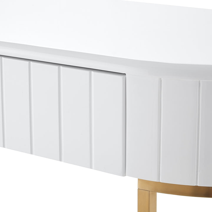 Inspired Home Mordechai Vanity Table  White/Gold 7