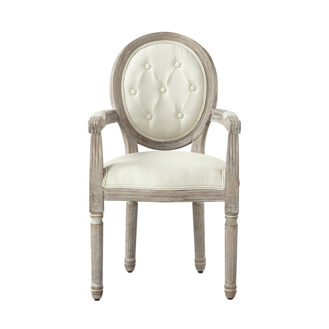 Rustic Manor Fournier Dining Chair Linen Cream White 1