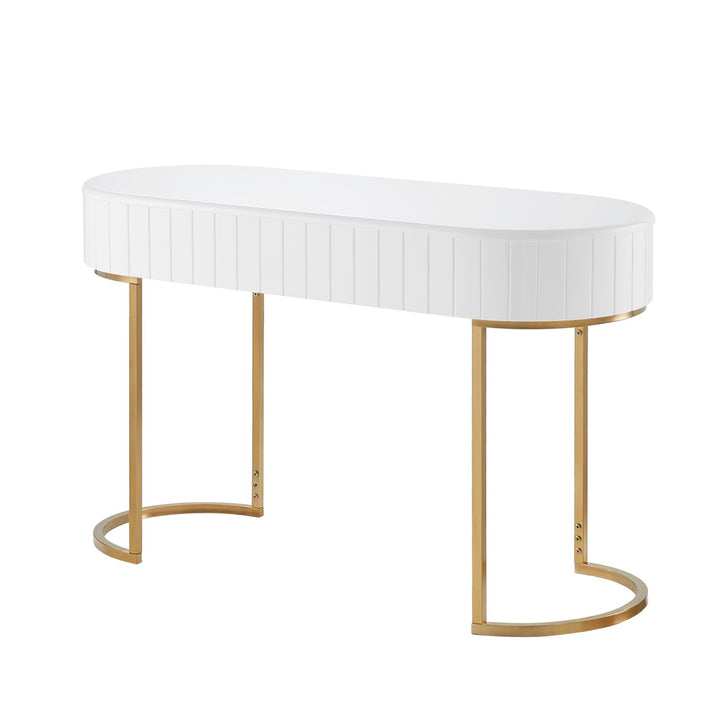 Inspired Home Mordechai Vanity Table  White/Gold 4