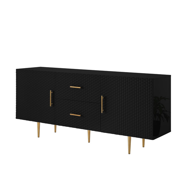 Inspired Home Kalvin Sideboard  Black/Gold Main