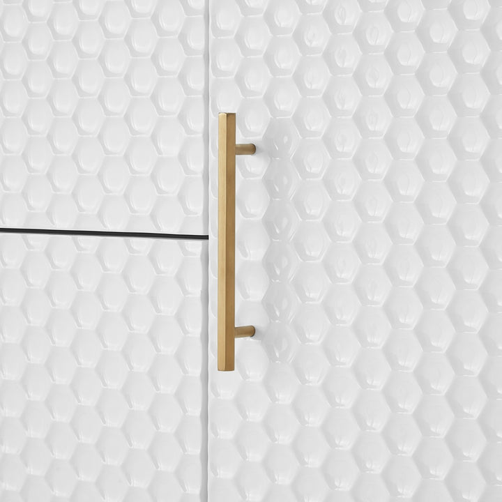 Inspired Home Kalvin Sideboard  White/Gold 6