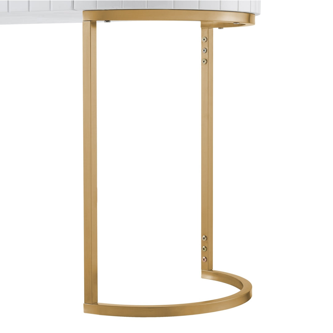 Inspired Home Mordechai Vanity Table  White/Gold 6