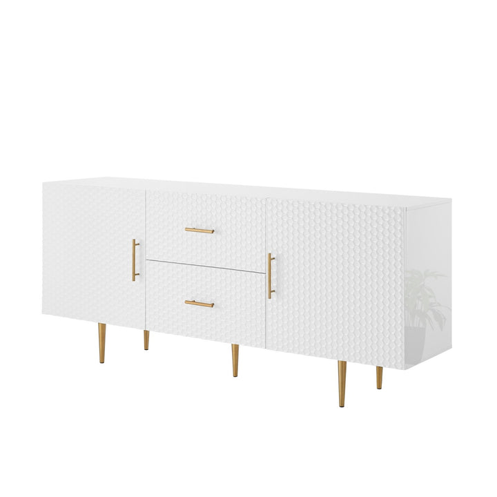 Inspired Home Kalvin Sideboard  White/Gold Main