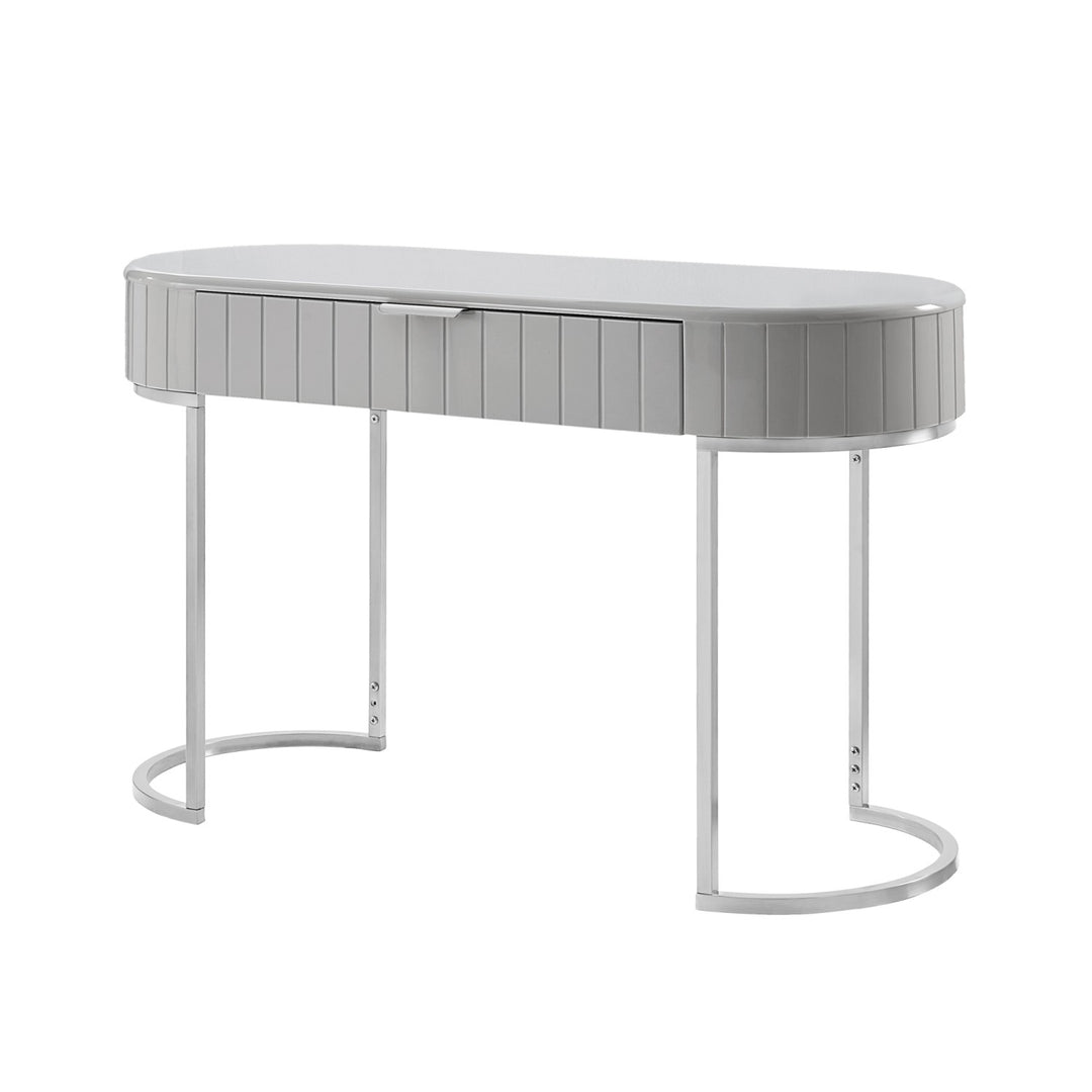 Inspired Home Mordechai Vanity Table  Grey/Chrome Main