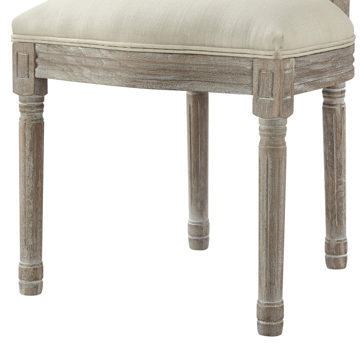 Rustic Manor Fournier Dining Chair Linen Cream White 5