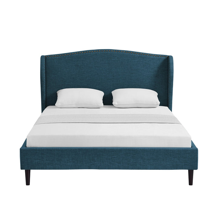 Rustic Manor Kamille Platform Bed Linen Navy 1