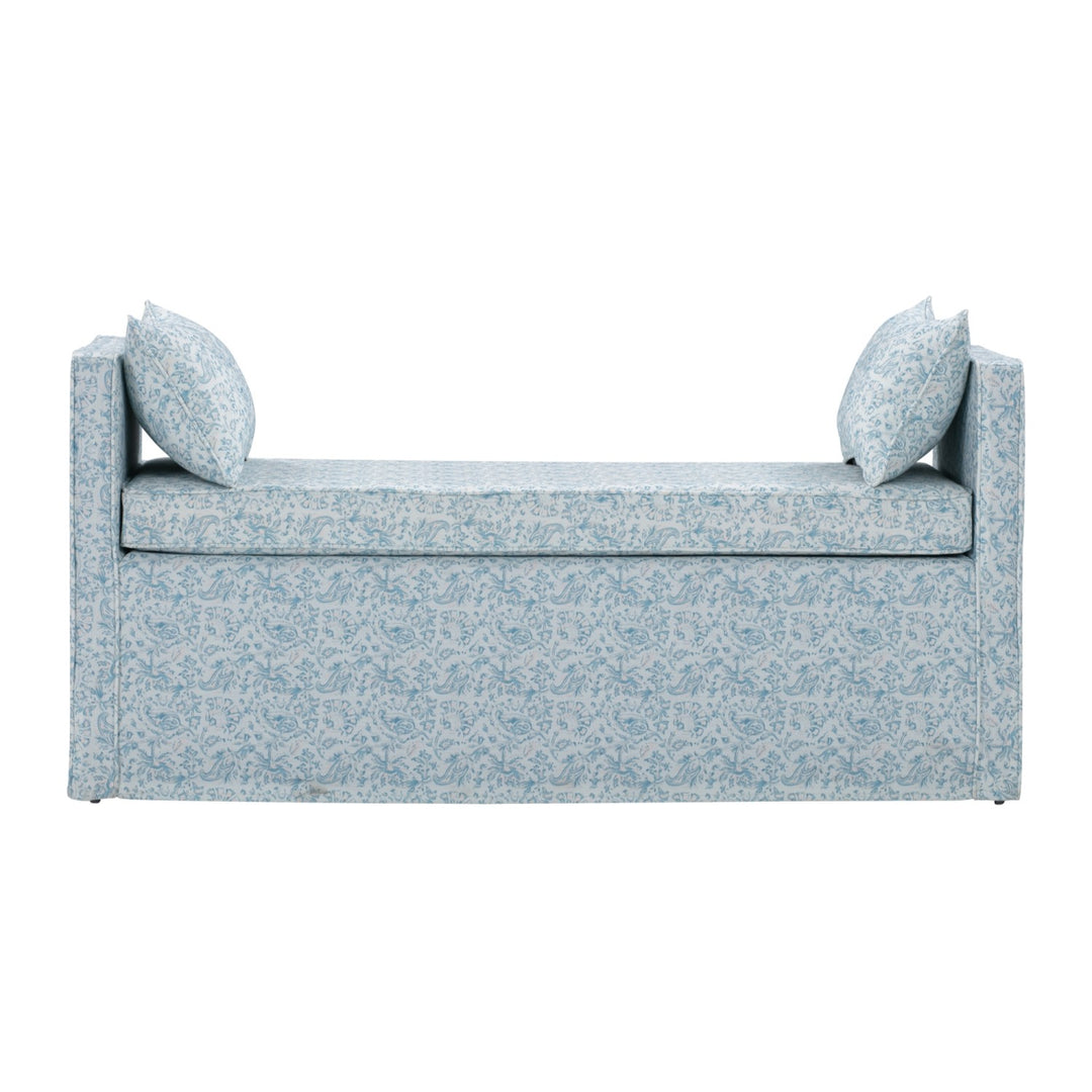 Rustic Manor Bourdillon Bench Linen Indes Blue Ground 1