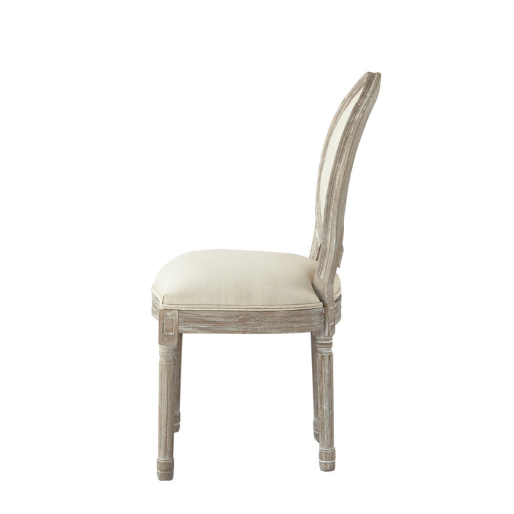 Rustic Manor Fournier Dining Chair Linen Cream White 2