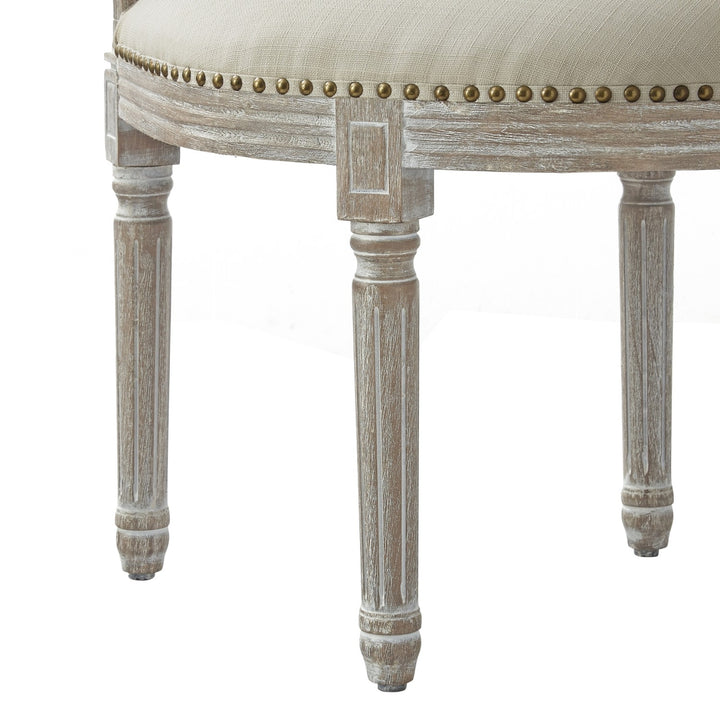 Rustic Manor Durant Accent Chair Linen Cream White 5