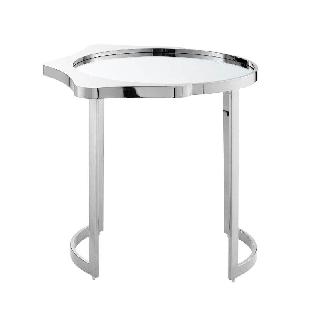 Inspired Home Cale End Table  Chrome 2