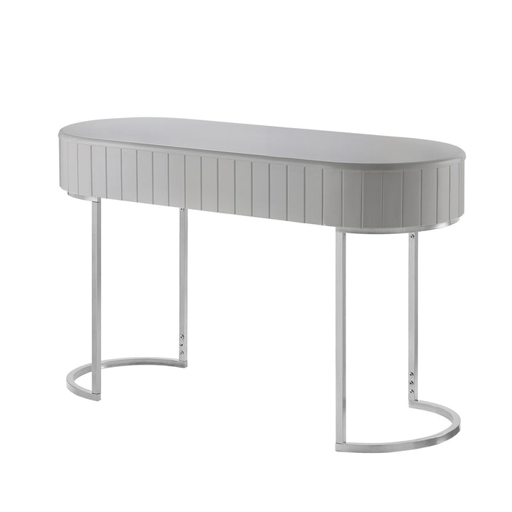 Inspired Home Mordechai Vanity Table  Grey/Chrome 4