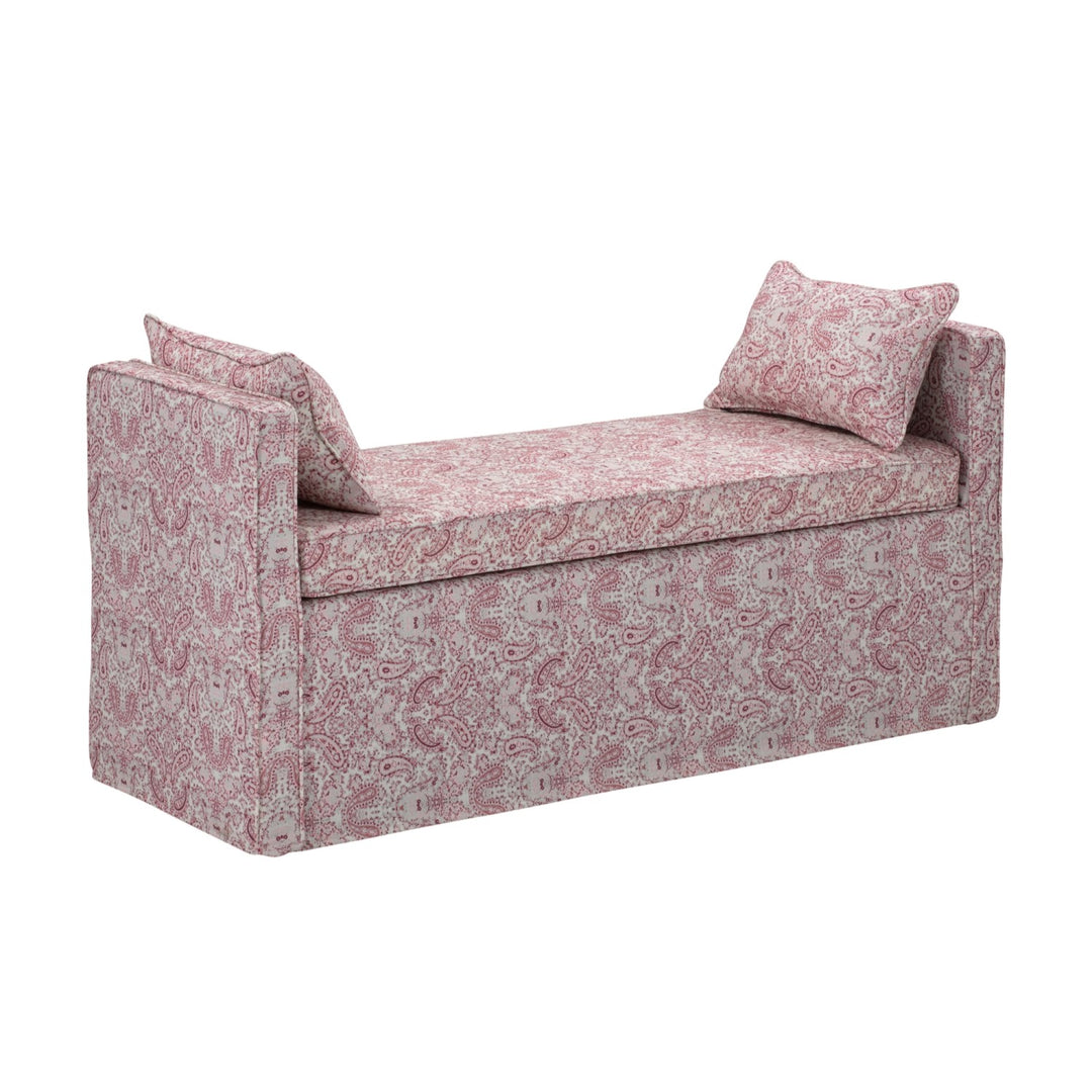 Rustic Manor Bourdillon Bench Linen Paisley Red Main