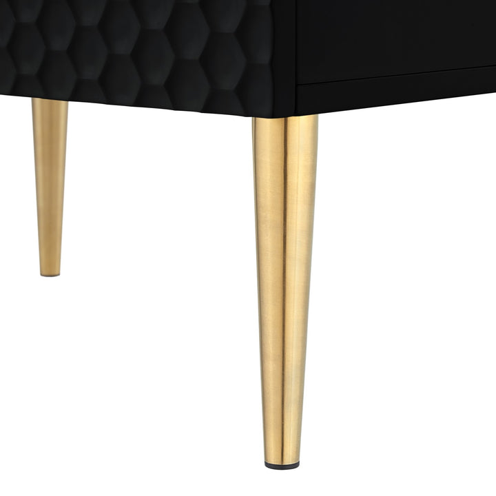 Inspired Home Kalvin Side Table  Black/Gold 5