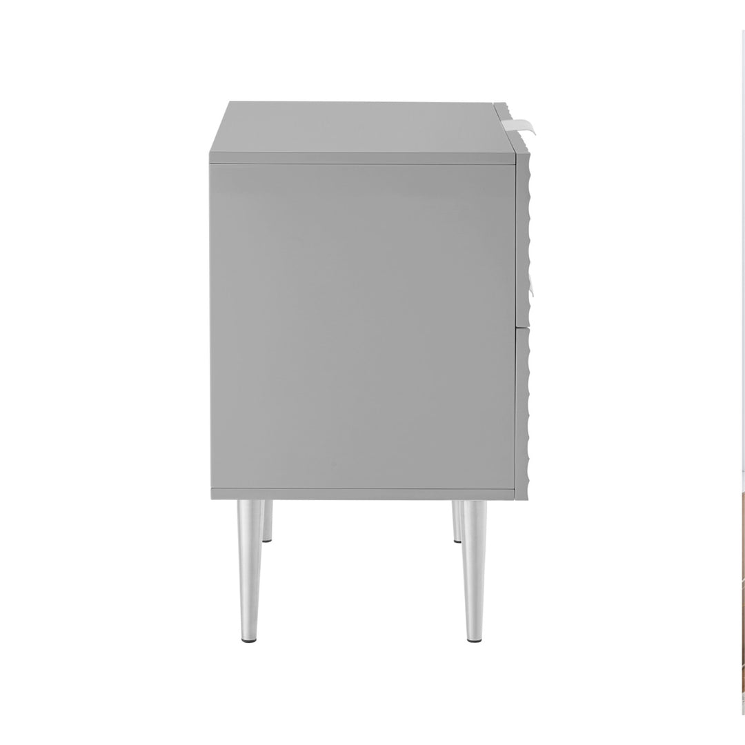 Inspired Home Kalvin Side Table  Grey/Chrome 3