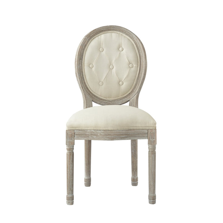 Rustic Manor Fournier Dining Chair Linen Cream White 1