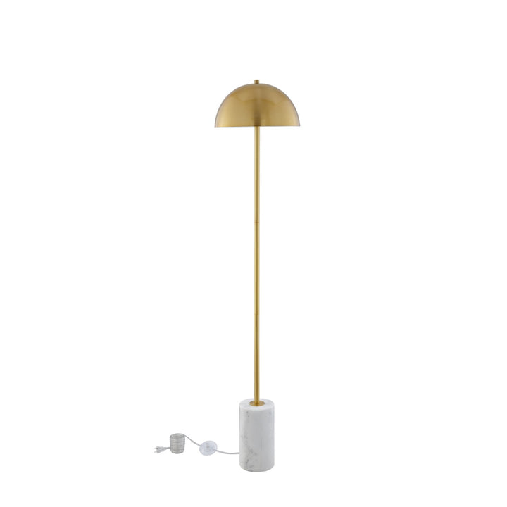 Inspired Home Tyrone Floor Lamp  Brass/White Main