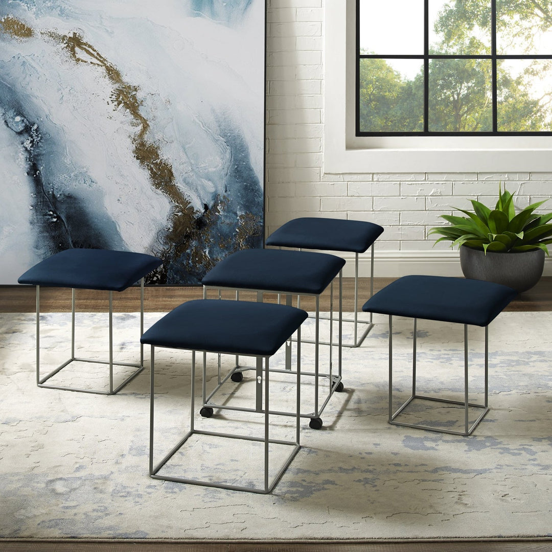 Brisa Piece Nesting Ottoman/Stool Set Blue