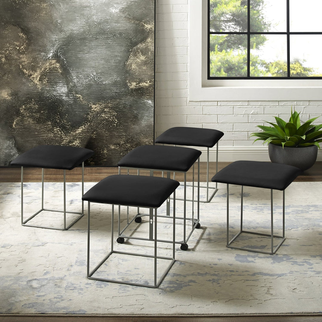 Brisa Piece Nesting Ottoman/Stool Set Blue - Main Image