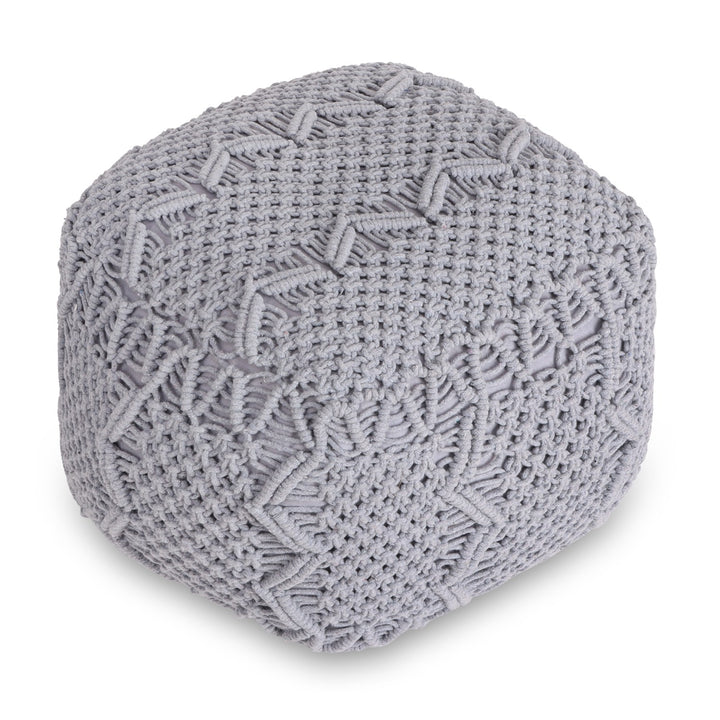 Gauge Hand Knitted Pouf