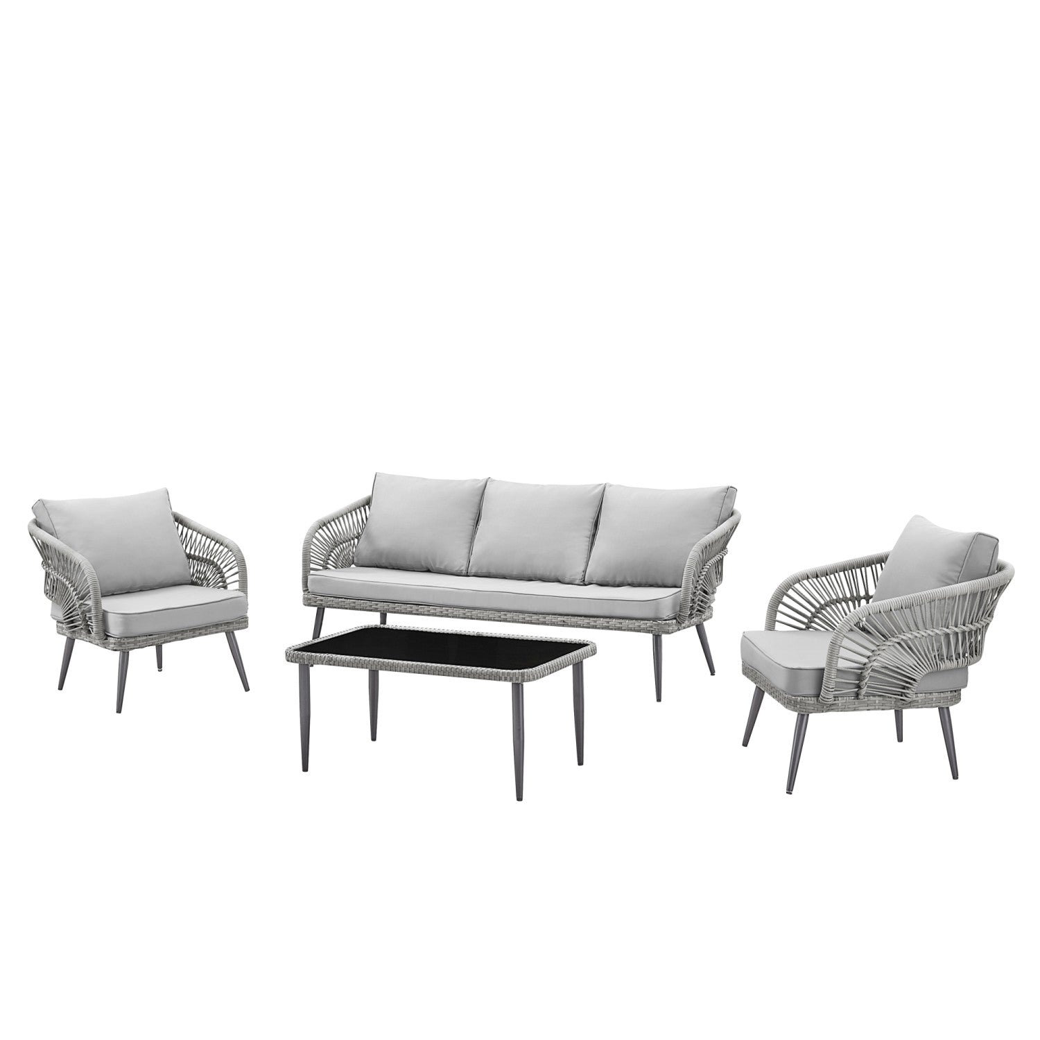 Grey wicker outdoor online furniture