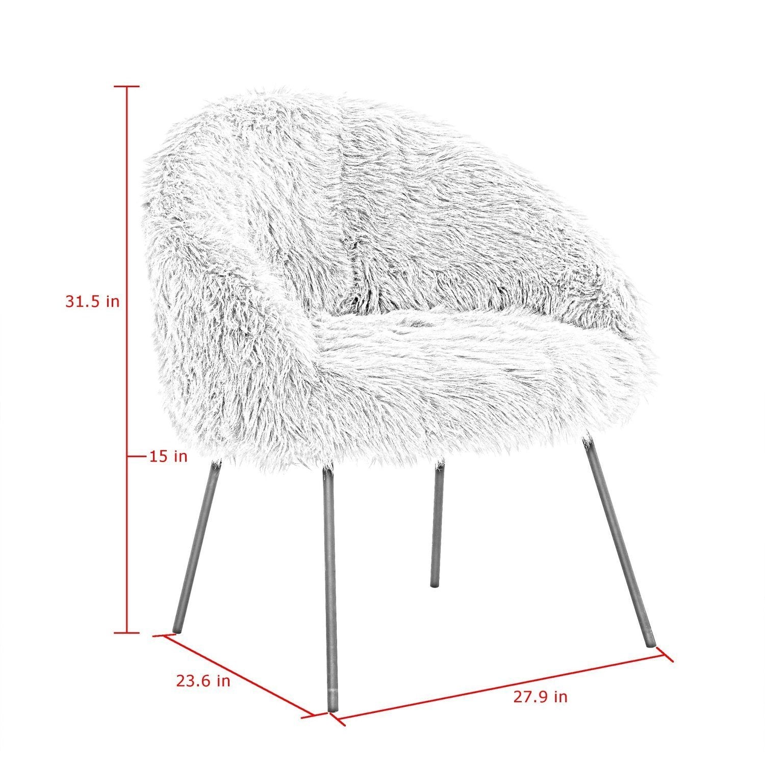 White fluffy accent discount chair