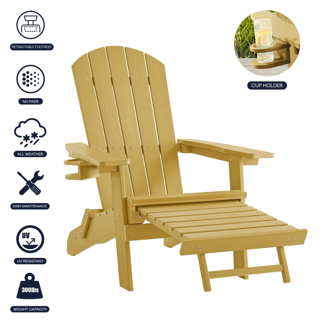 Inspired Home Cal Adirondack Chair  Yellow 1