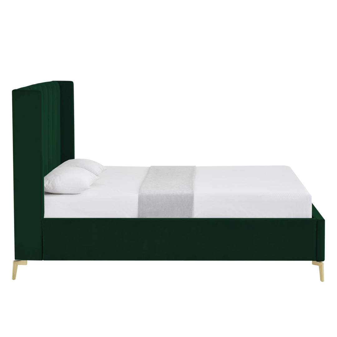 Inspired Home Caliyah Platform Bed Velvet Green 2