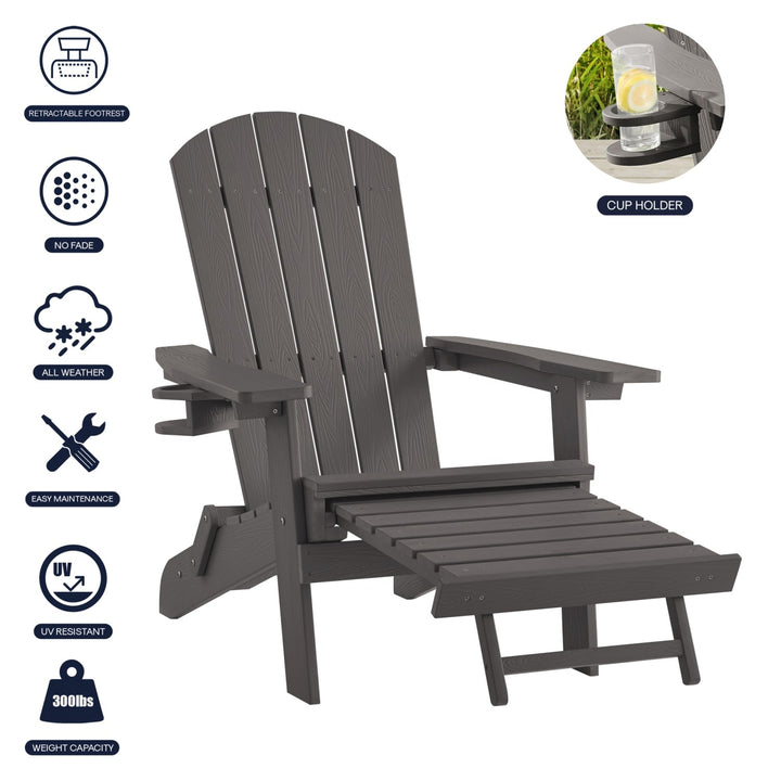 Inspired Home Cal Adirondack Chair  Charcoal Grey 1
