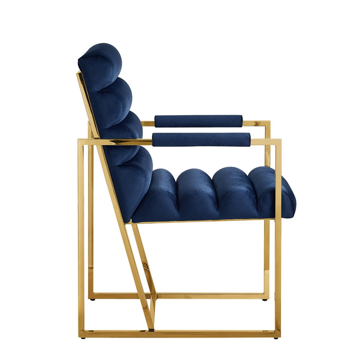 Inspired Home Dalia Dining Chair Velvet Navy/Gold 2